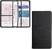 Vista 20 de Kewucn Soporte para registro y seguro de automóvil, organizador de cuero para guanteras con cierre magnético, estuche de accesorios