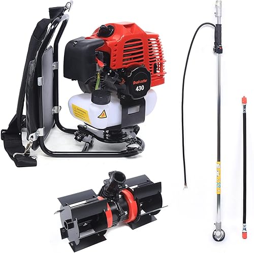 3 en 1 43CC 2 tiempos mochila de jardín a gas cepillo cortador de césped cortadora de césped 1250 W 3200 rpm, para recolección de arbustos y