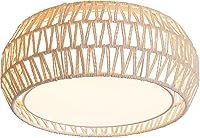 Vista 9 de WINGBO Lámpara de techo moderna de 15.7 pulgadas de montaje empotrado con 3 luces con tela y pantalla de doble tambor acrílica para dormitorio, sala