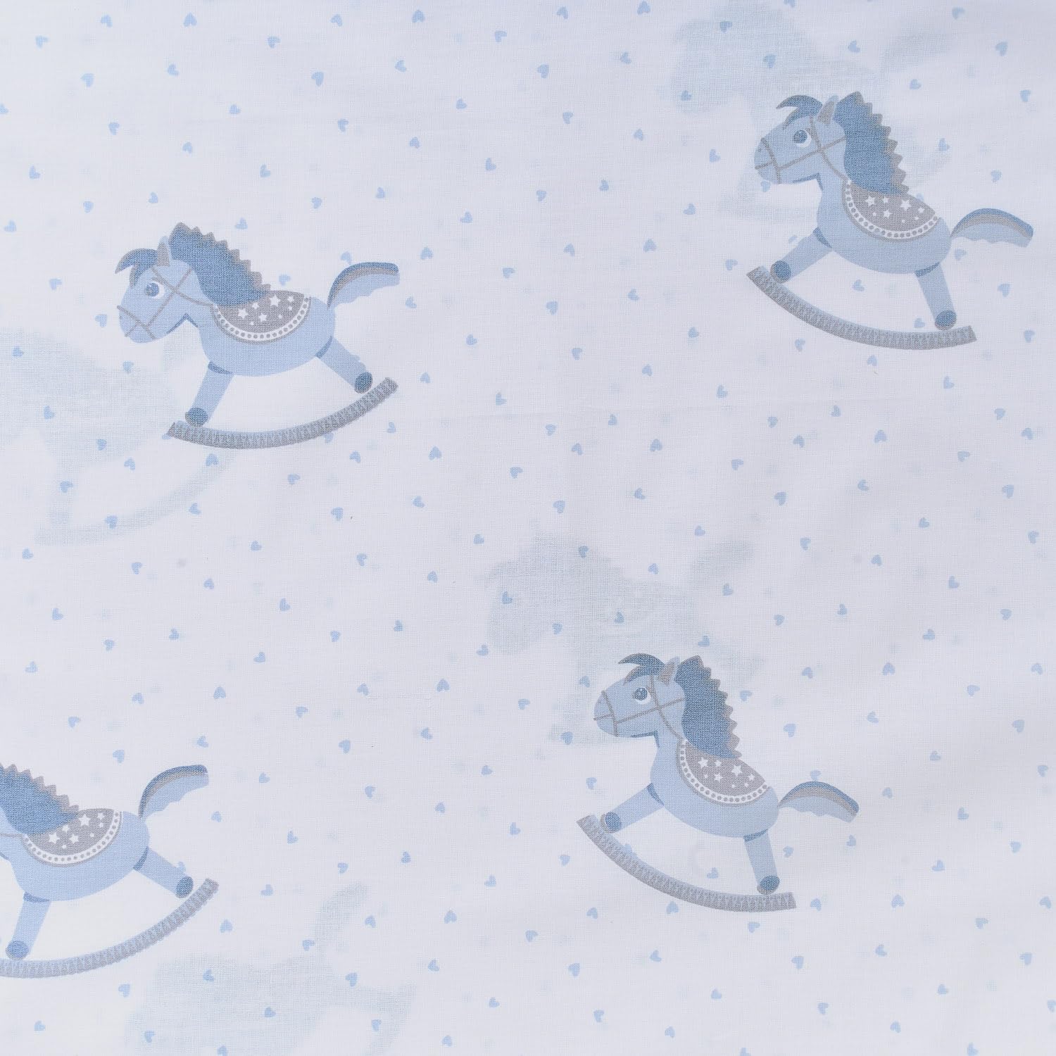 TRAMAS+ Set di Lenzuola per Culla e Miniculla, Lenzuola 100% Cotone Super Morbido per Bebè, Tessili per Cameretta 3 Pezzi con Disegni Allegri - Culla - 60x120 cm, Caballitos - 3