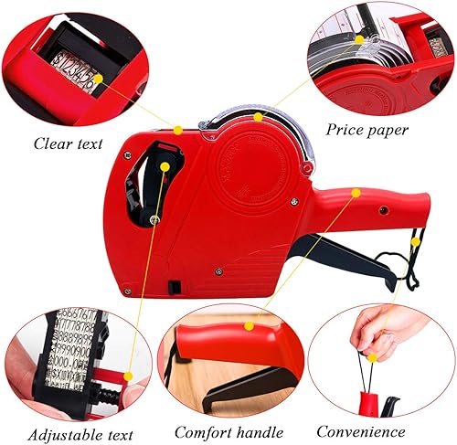 Miniatura 8 de 30 rollos, 15000 unidades, etiquetas adhesivas para pistola de precio y 3 rollos de tinta de repuesto, calcomanías para máquinas de etiquetas de