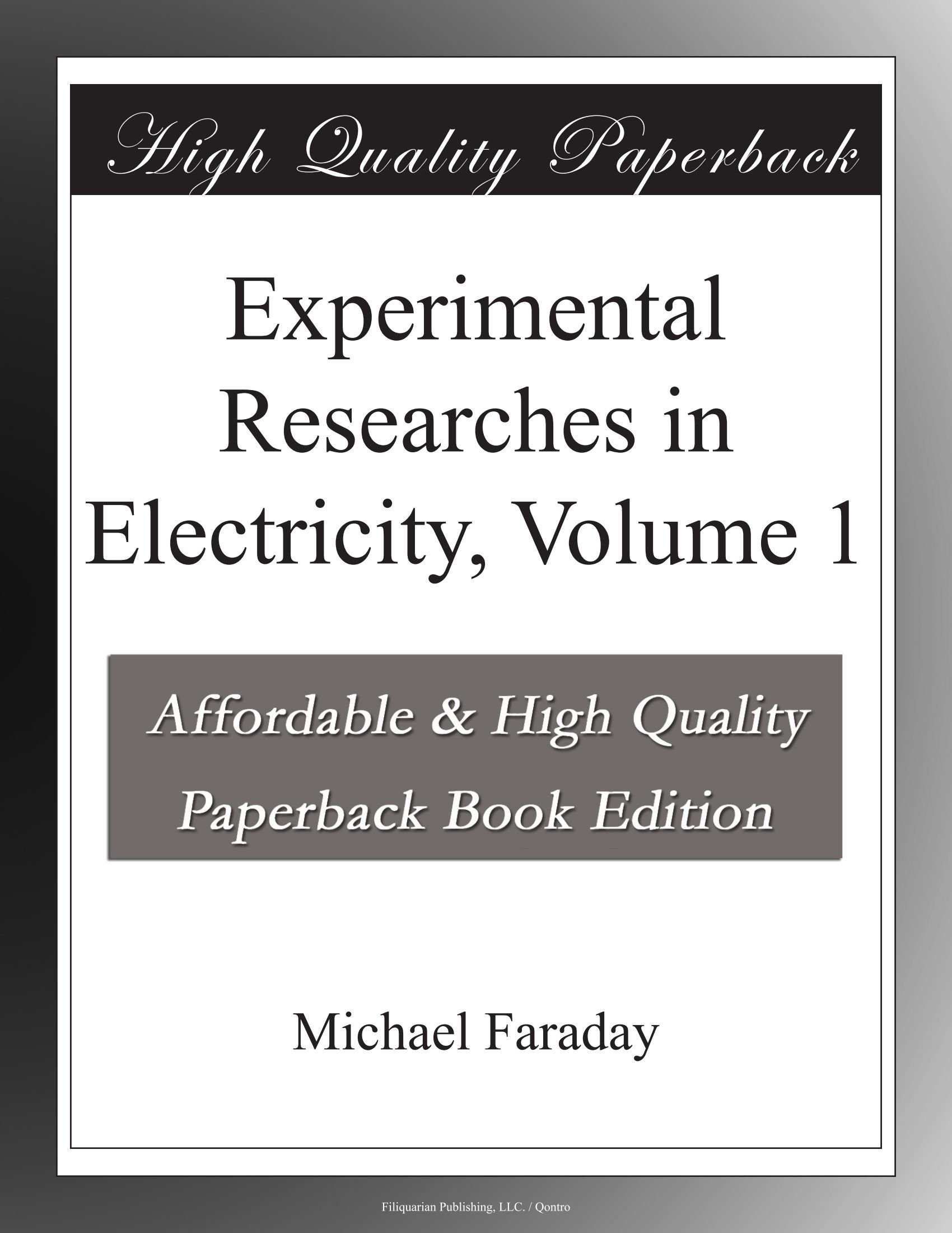 Amazon | Experimental Researches in Electricity, Volume 1