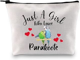 G2TUP Parakeets Gift Who Loves Parakeets Makeup Bag Parakeets Lover Cosmetic Bag Bird Birding Gift Bird Watching Birdwatcher Zipper Travel Bag (Who Loves Parakeets MB)