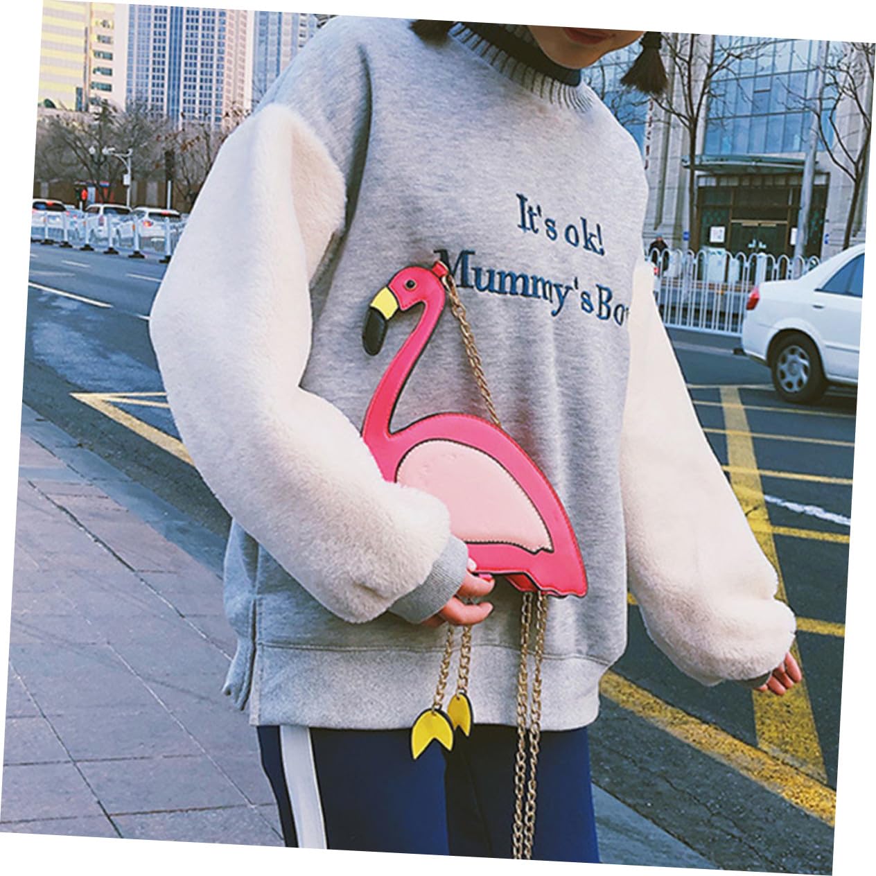 NOLITOY Bolso Bandolera de Mujer Diseño de Flamenco Portátil y Ligero, Estilo Divertido y Moda para Compras y Uso Diario