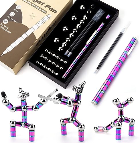 Miniatura 2 de Juboury Bolígrafo de metal magnético de descompresión, juguete multifuncional con imán deformable, regalo novedoso para adultos, adolescentes, niños