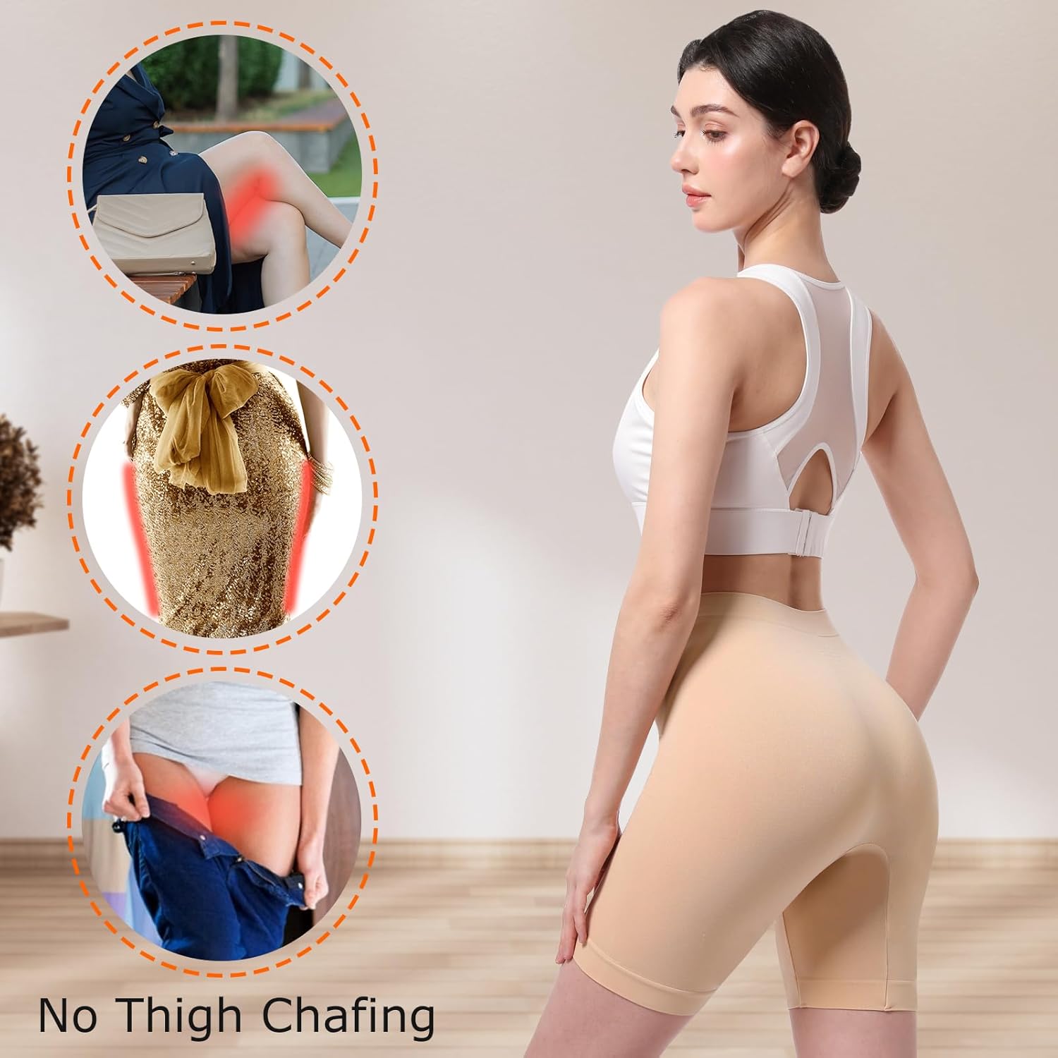 Women's Slip Shorts for Under Dresses Anti Chafing High Waisted Seamless Smooth Safety Shorts