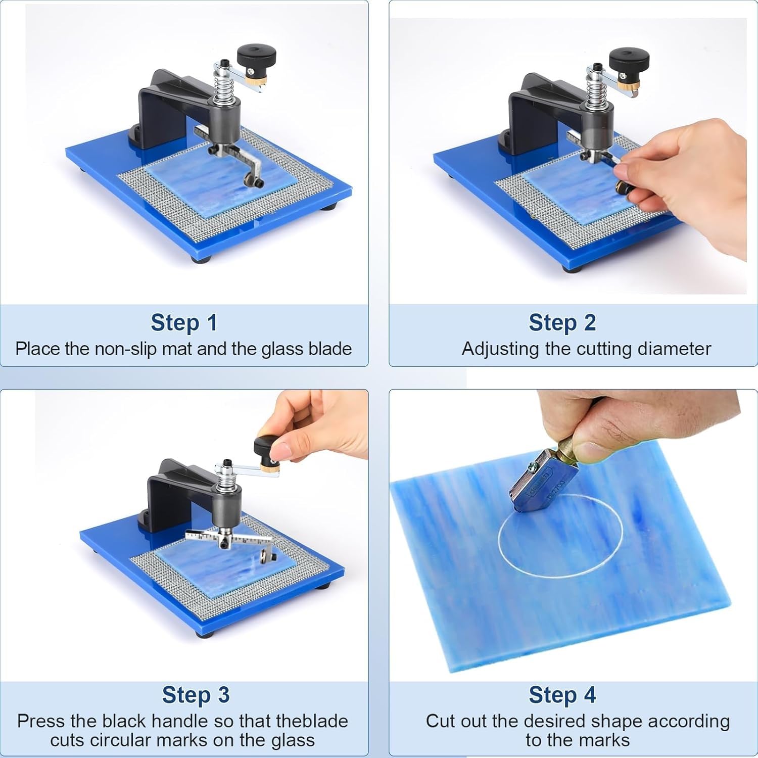 Verstellbare Glasschneider für präzises Schneiden, ideal für Buntglas, Mosaik und DIY Handwerk – perfektes Werkzeug für Künstler und Bastler