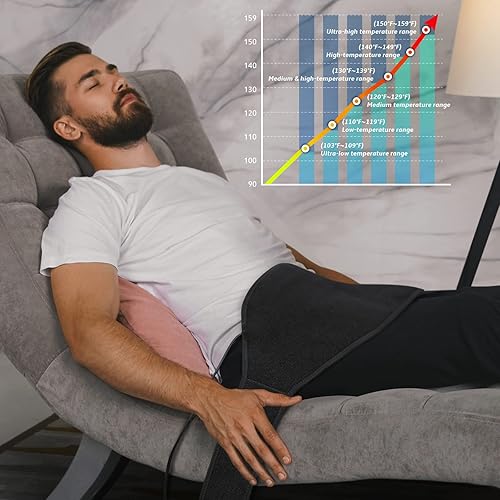 Miniatura 3 de UTK Almohadilla térmica para aliviar el dolor de espalda baja almohadilla térmica infrarroja lejana con piedra preciosa natural cinturón de
