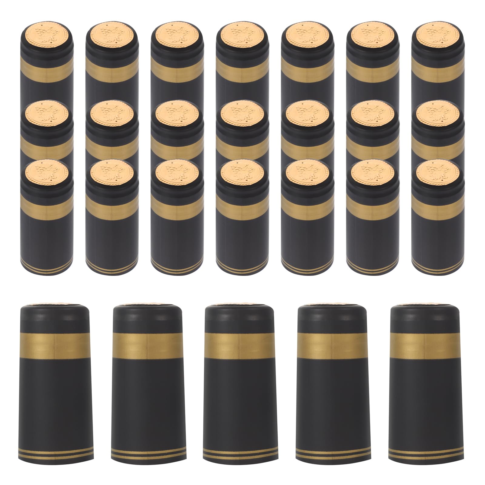 Capsule Termorestringenti Per Bottiglie - 150 Pezzi, PVC, Nero/Rosso Vino/Oro, 30 Mm - Foto 9