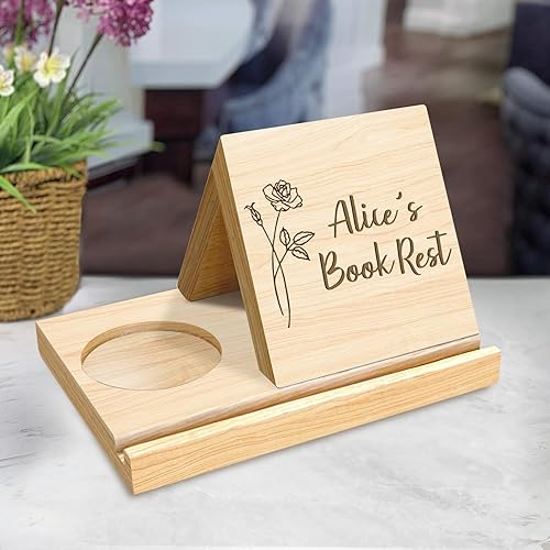 Miniatura 2 de Estantería triangular personalizada de madera de roble macizo, estantería de madera para libros, soporte para libros personalizado con soporte para