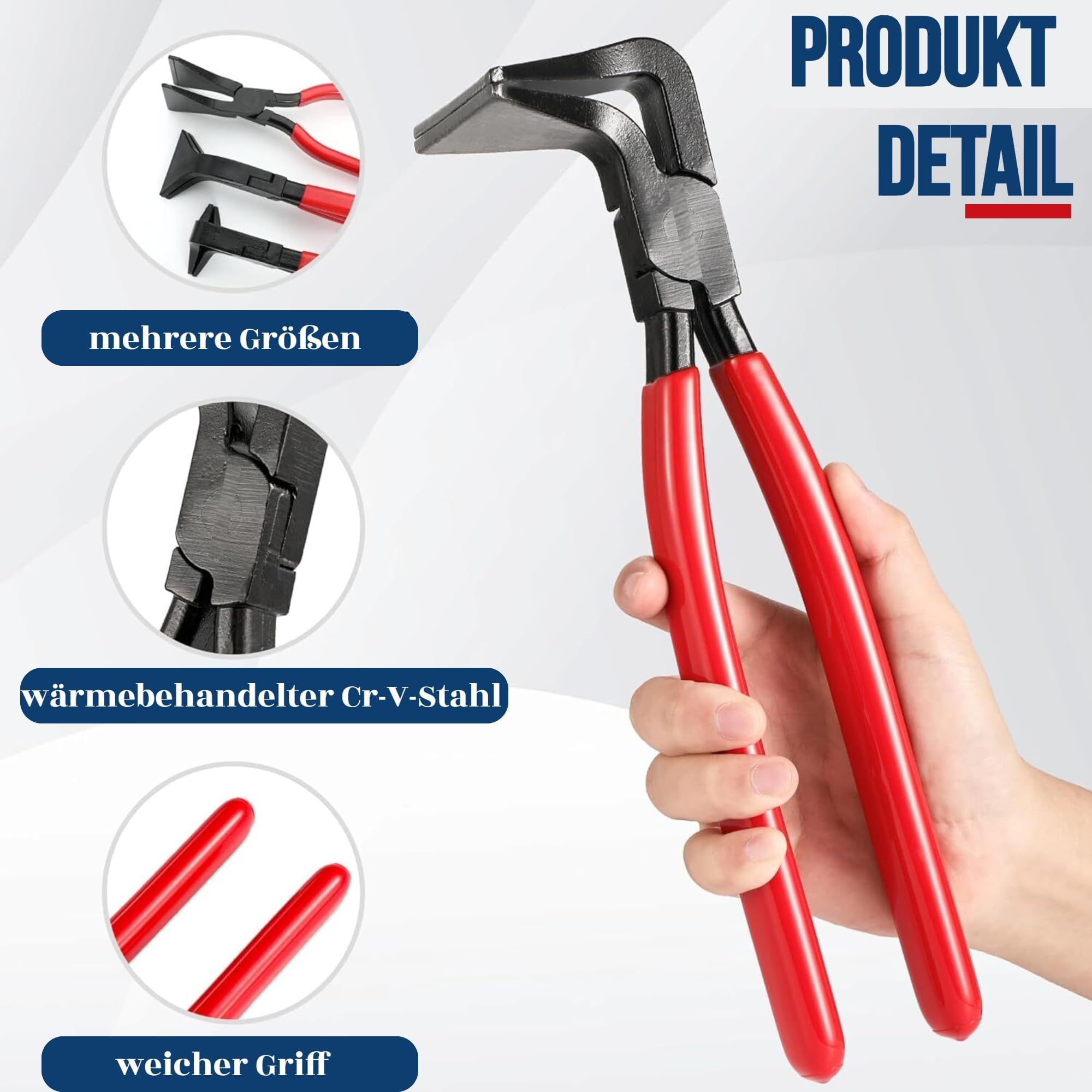3 Stück Falzzange Biegezange Abkantzange - Blechzange Satz Falzzangen Set gerade 0° gebogen 45° 90° Dachdeckerwerkzeug Länge 280mm Spengler Werkzeuge Maulbreite 60 mm
