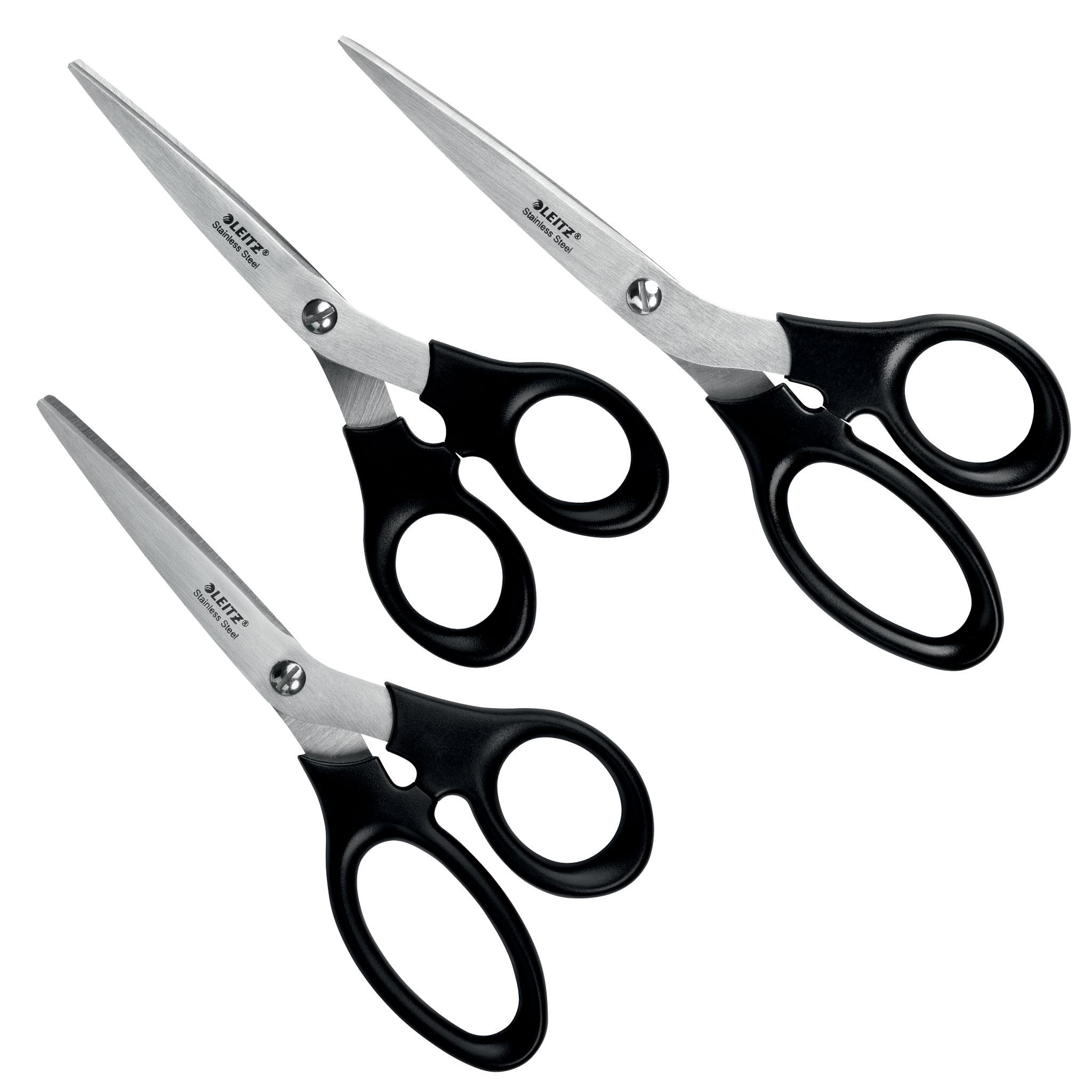 Leitz Stainless Steel Scissors Set 165185200 mm - 3pcs 54260095