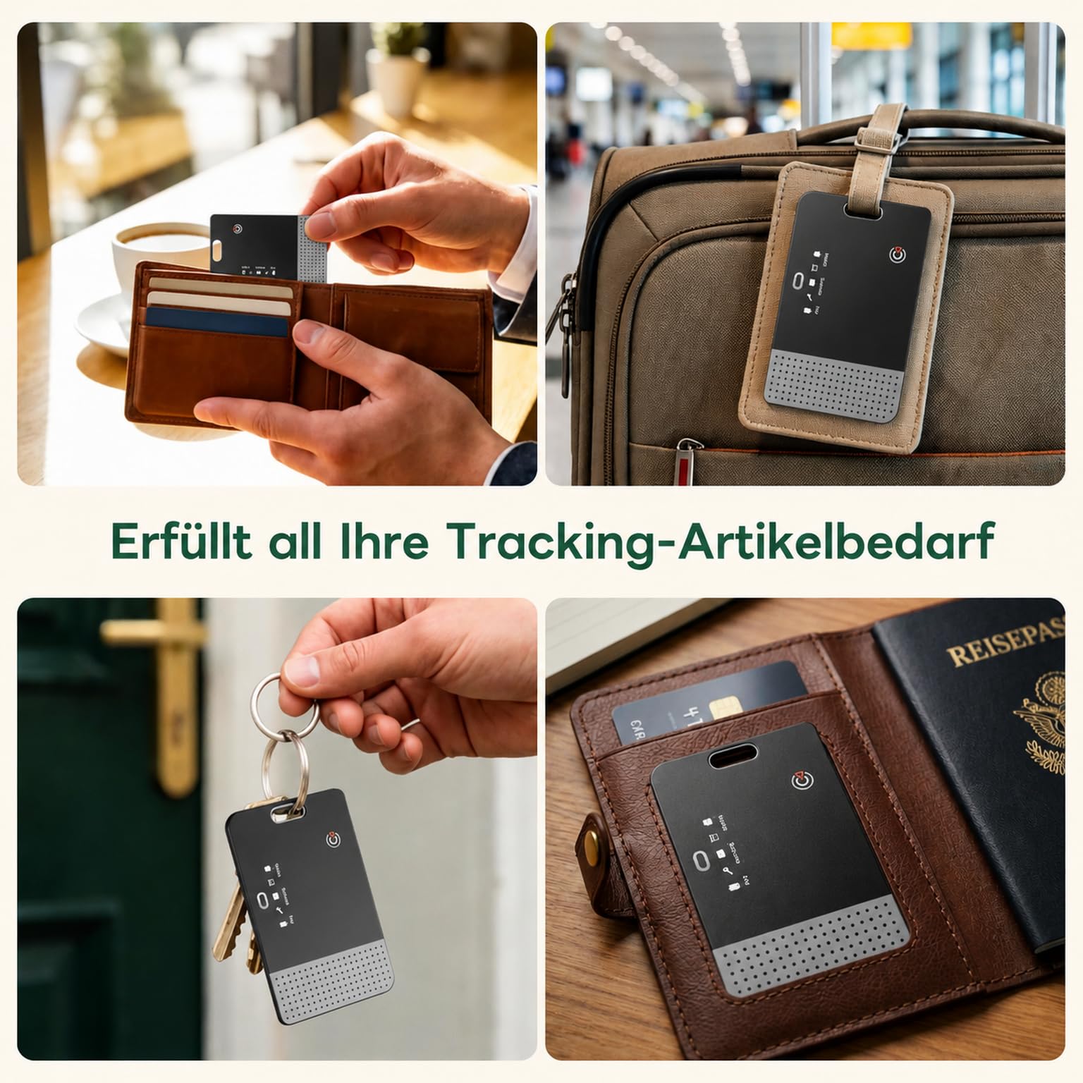 2pcs Smart Tracker Karte Dual System Ortung für iOS & Android, kompatibel mit Apple „Wo ist?“ & Google Find Hub, ohne ABO, Wiederaufladbarer Tracker (Tracker a+)