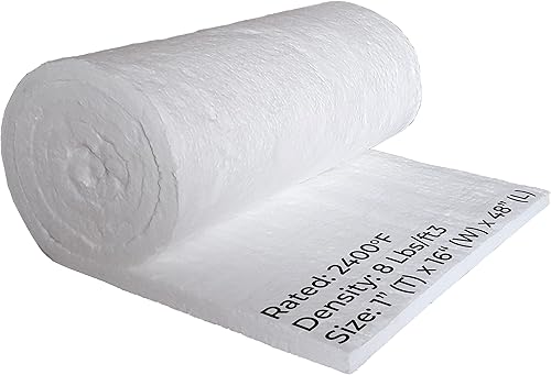 Miniatura 8 de Simond Store Manta aislante de fibra de cerámica, densidad 8# 2400F (1315C) - 1 pulgada (gruesa) x 16 x 100 pulgadas - Manta aislante de alta