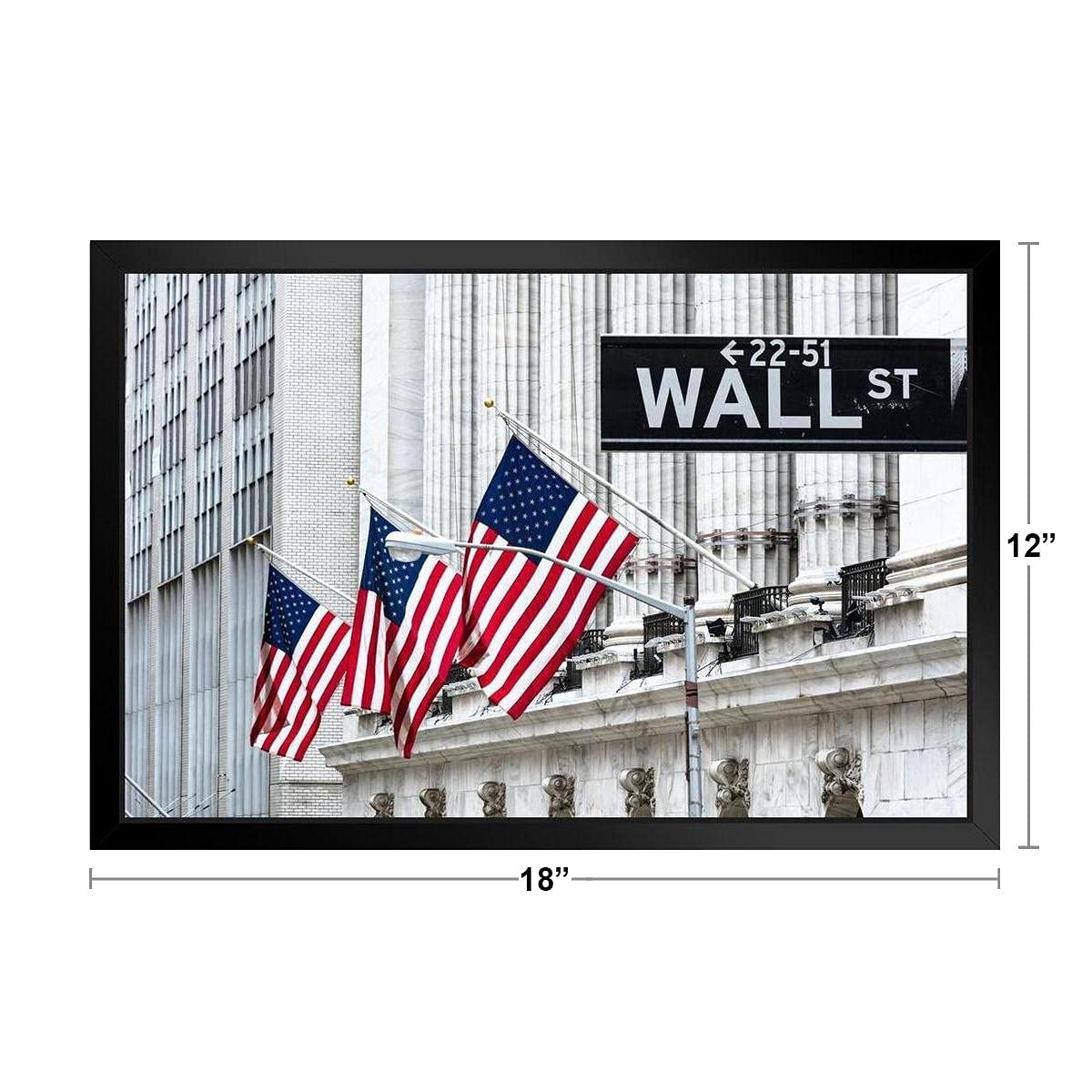 ニューヨークの証券取引所を描いたリトグラフ フレーム付き 【公式通販】
