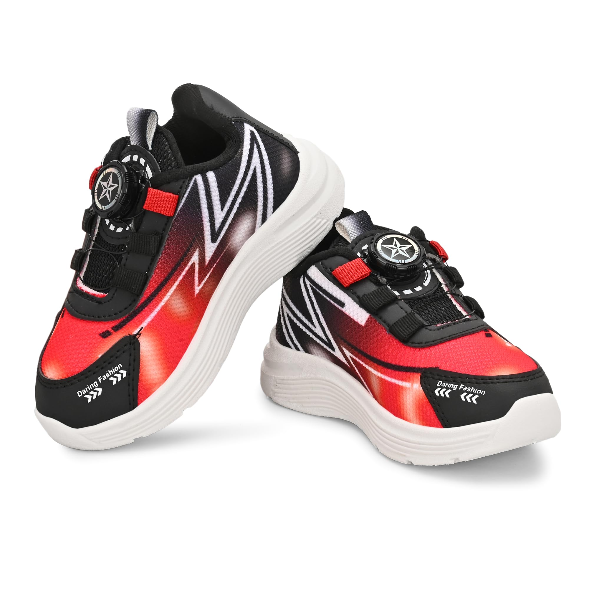 Birde Stylish Comfortable Regular Wear PVC Black Sports Shoes for Kids 4