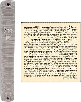 TALISMAN4U Jewish MEZUZAH CASE with Scroll 3D Metal Painted Design
