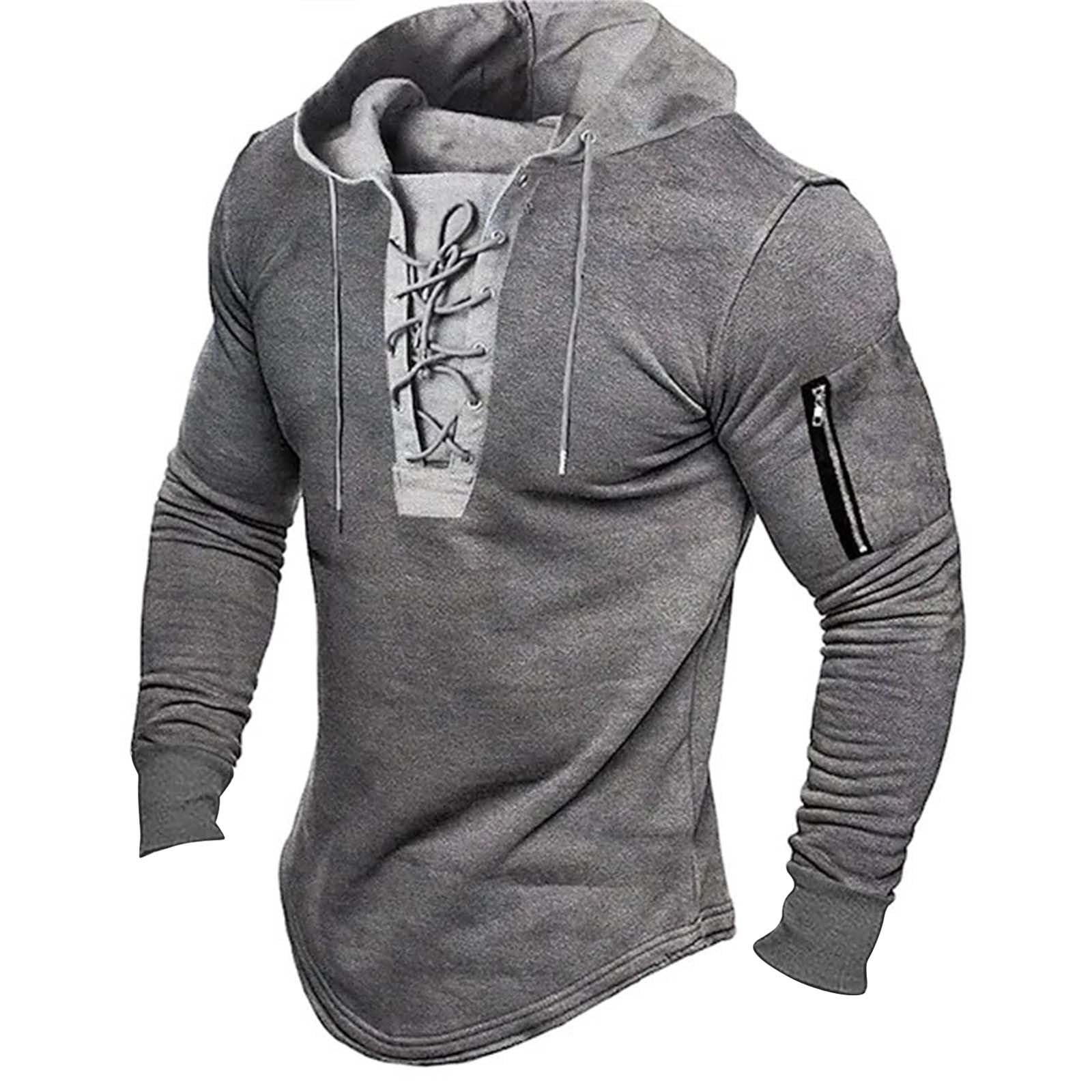 Sudaderas con capucha corta para hombre en gris oscuro talla M 3