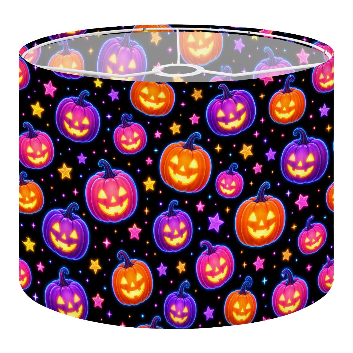 Deruinvaio Multi3 2Pcs 13In Lampshade Lamp Shade Seamless Halloween Glowing Pumpkins For Ceiling Light, Table Lamp Floor Lamp Easy Assembly Replacement Light Shade