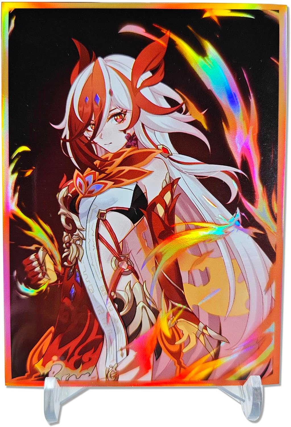 60ct 67x92mm Holographic Flashing (Fenghuang of Vicissitude) Top Loading Trading Card Sleeves Deck Protector for MTG/TCG/PTCG Art Anime Printing Card Sleeves Protectors (02)