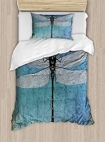 Vista 205 de Ambesonne Juego de funda de edredón de pesca, lubina de boca grande atrapando un bocado en espray de agua, imagen salvaje, juego de cama decorativo