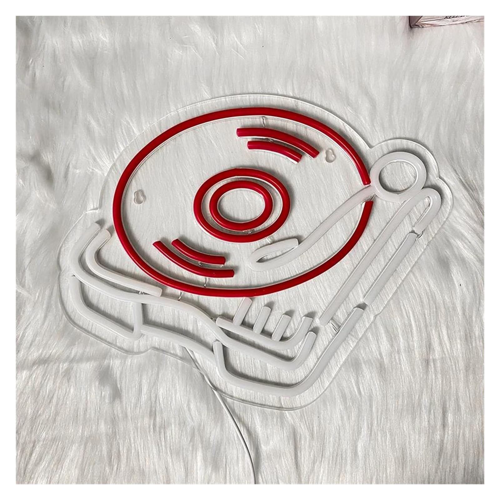 cartelli al neon personalizzati Lampada Al Neon Di Dischi In Vinile Insegna Rossa USB Insegna Aziendale Di Studio Musicale Decorazione Artistica Del Negozio Di Registrazione 35cmx27.8cm