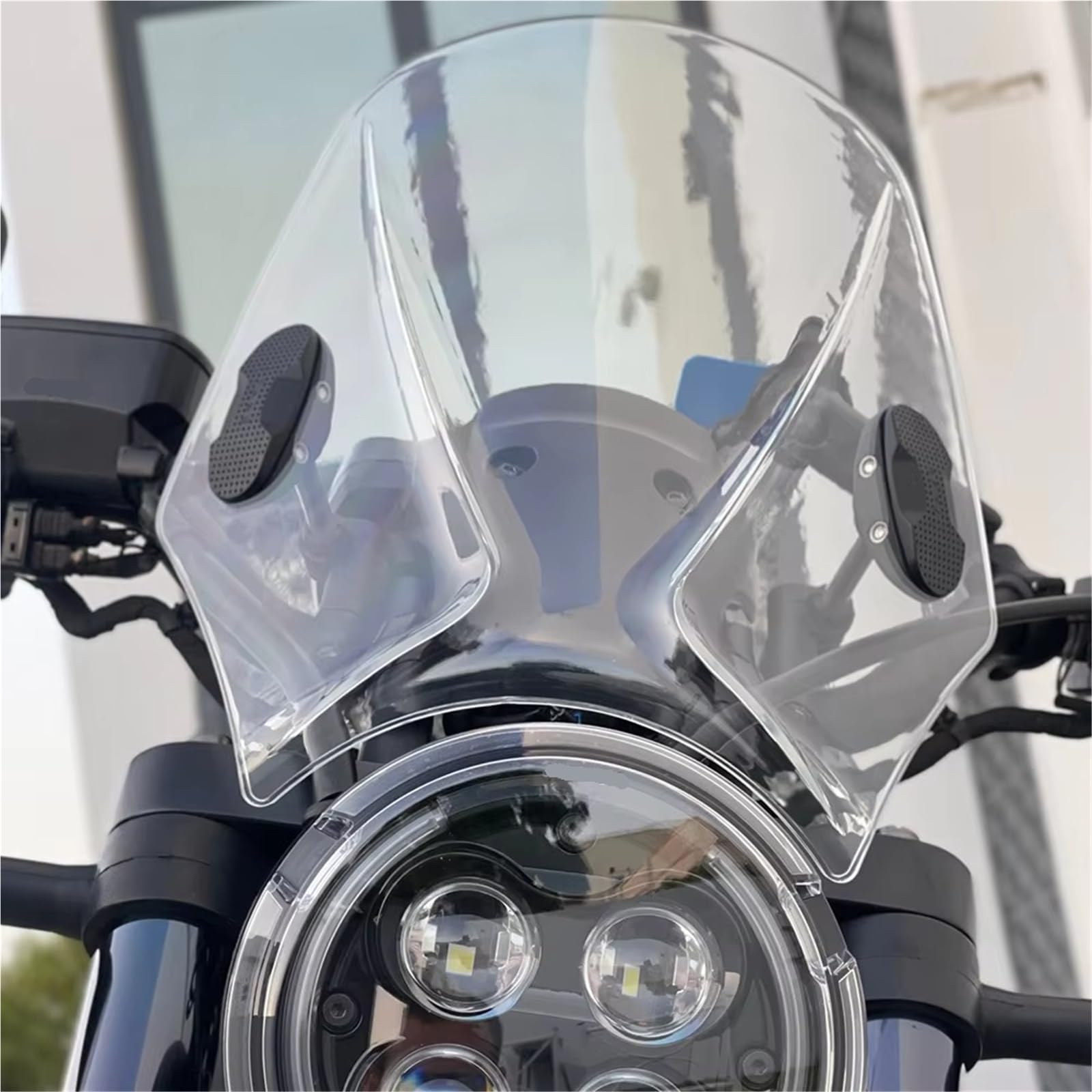 Cupolino Touring Per BENELLI Per LEONCINO 250 2020-2024 500 2016-2024 Parabrezza Per Moto Faro Tondo Moto Da Strada Parabrezza Deflettore Moto(Light Grey)