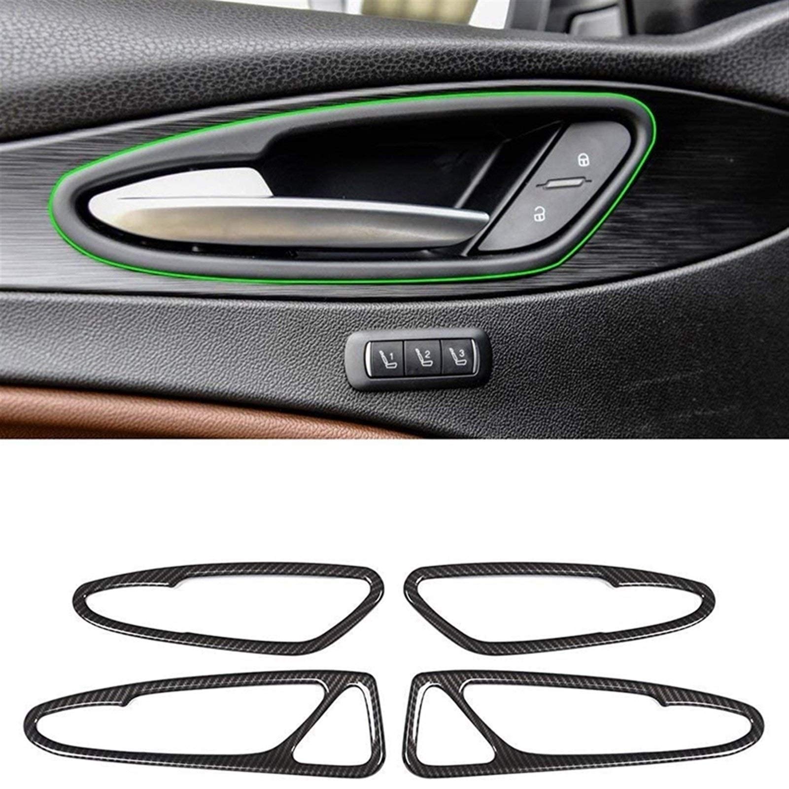 ABS ABS Fibra di carbonio Stile Car Interior Door Handle Frame Trim, for Alfa Romeo, for Stelvio 2017-2019