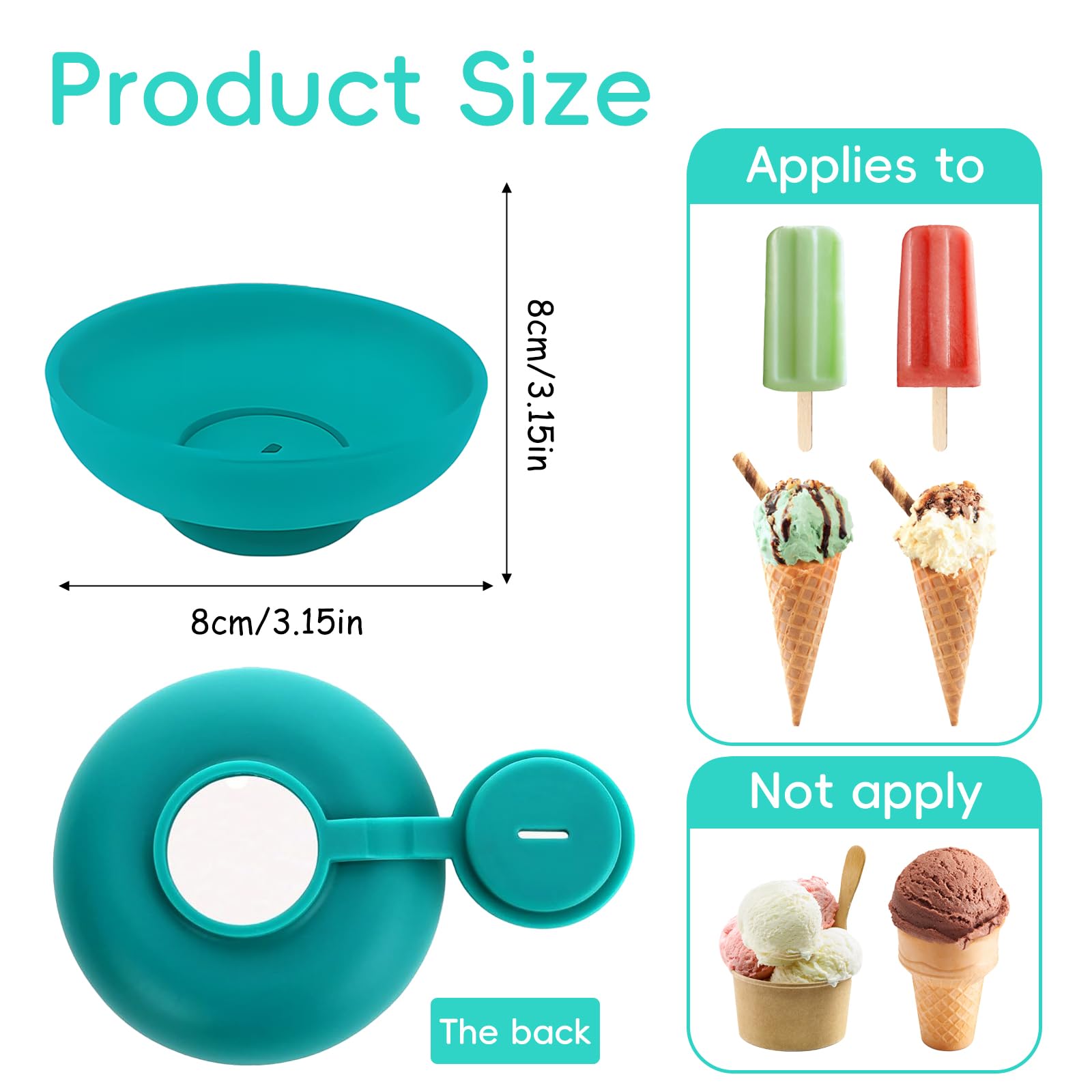 SoeUyd 4 Piezas Porta Paletas Antigoteo para Niños, Porta Paletas Silicona Reutilizable, Soporte para Helados Antigoteo, Portahelados Redondos de Silicona para Niños y Niñas