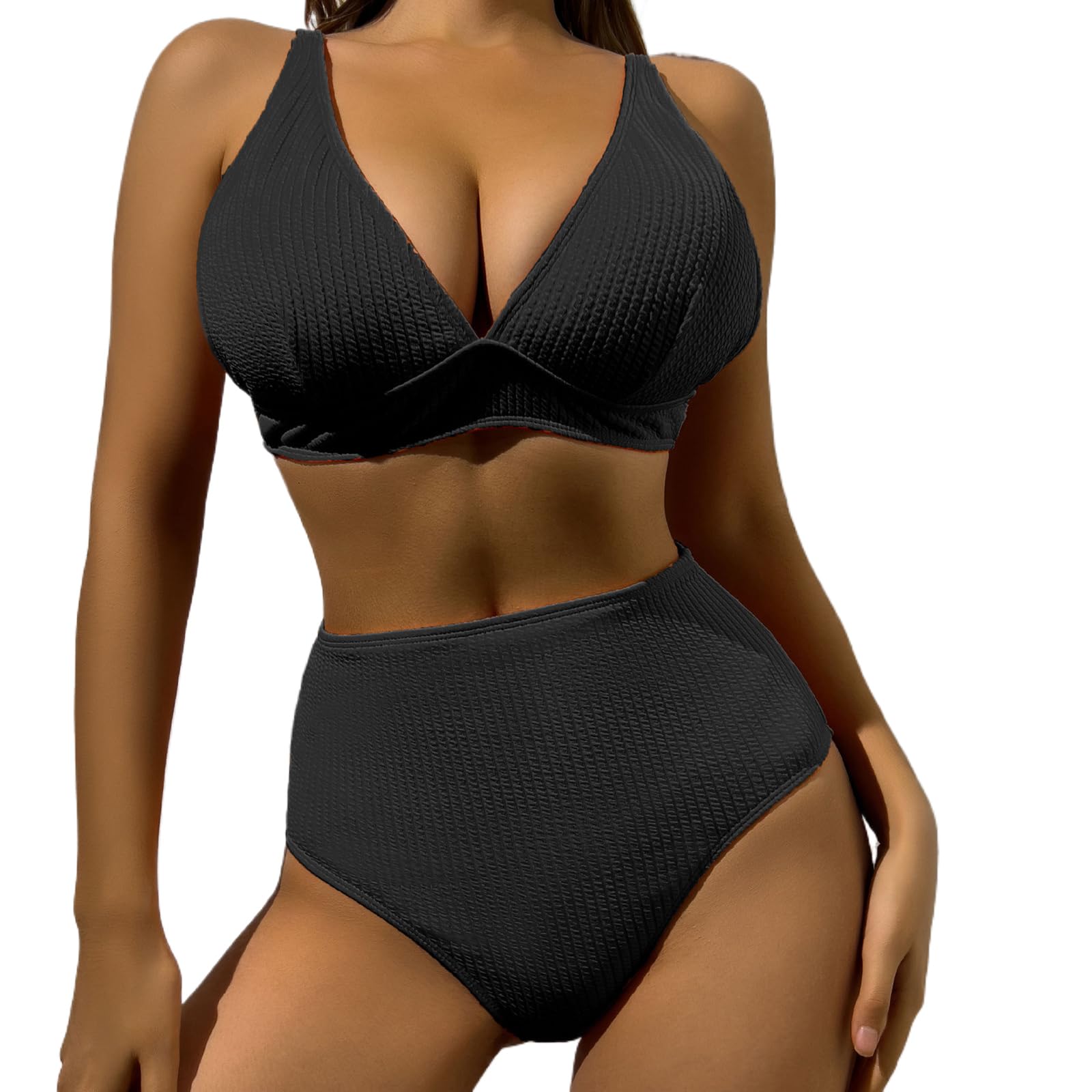 Maillot de bain 2 pièces femme avec slip taille haute pour sublimer les formes