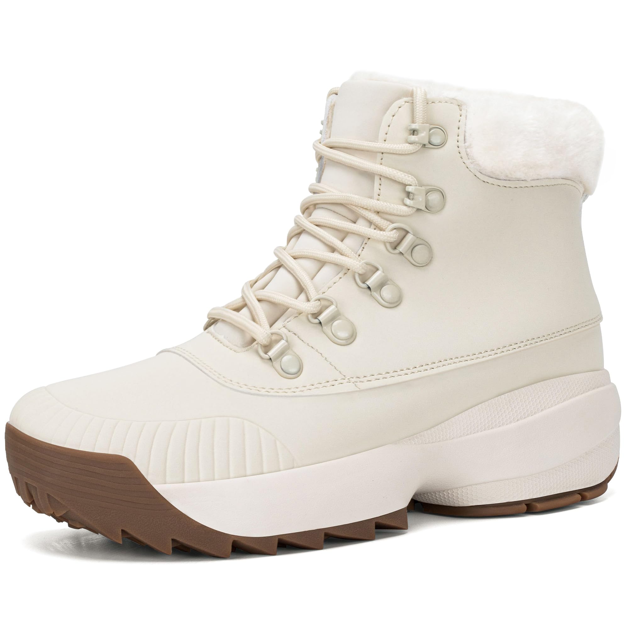 Waterproof Winter Snow Boots for Women Insulated-Warm Fur-Lined Booties Non-Slip Cushion Outdoor Walking Boots Lightweight Comfortable Casual Suede