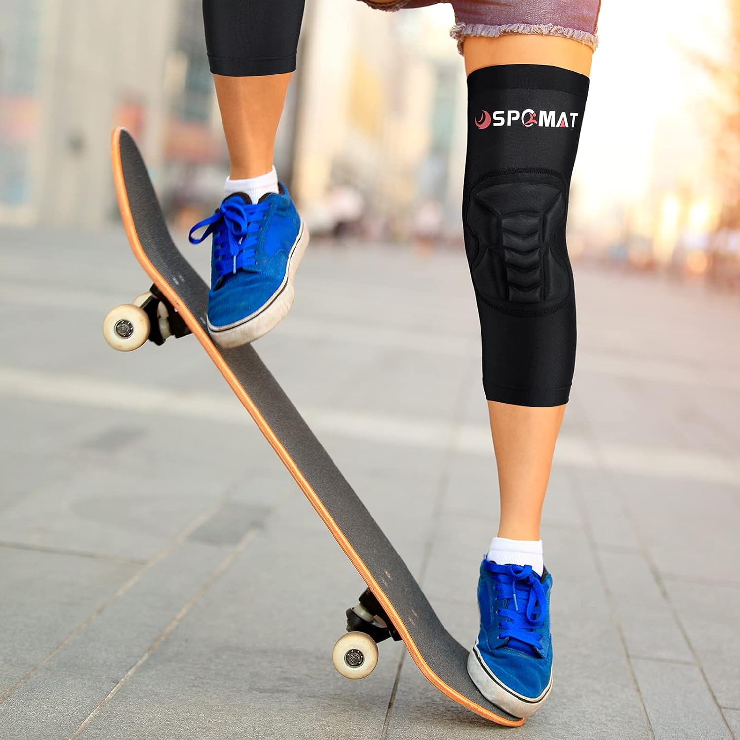 SPOMAT Breathable Thickened Knee Protective Pads for Volleyball Basketball Football Rollerblading Sports, 1 pair Large : Sports & Outdoors