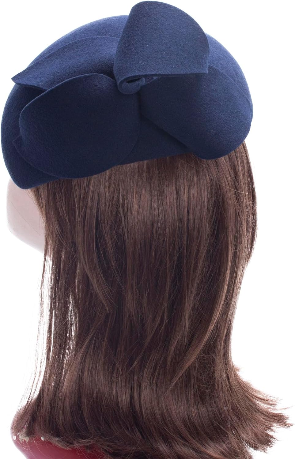 Lawliet Womens Wool Felt Dressy 1950s Cocktail Pillbox Hat Wedding Bridal Beret Church Tea Party A621