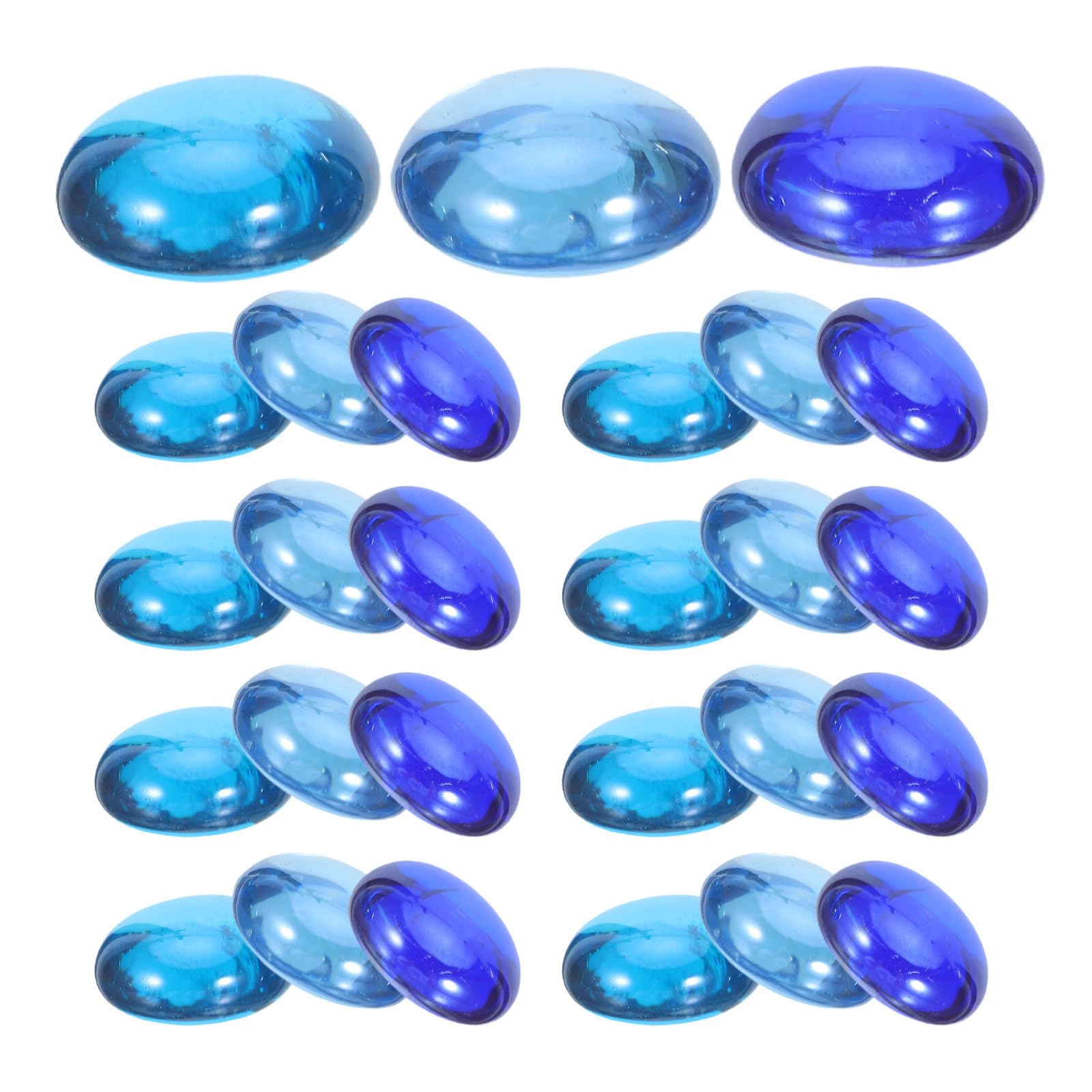 GALPADA Piedras de Vidrio Azul para Decoración de Jardines y Arreglos, Forma Redonda y Plana, Peso 1.5kg, Aplicación Versátil y Superficie Lisa sin Rayaduras