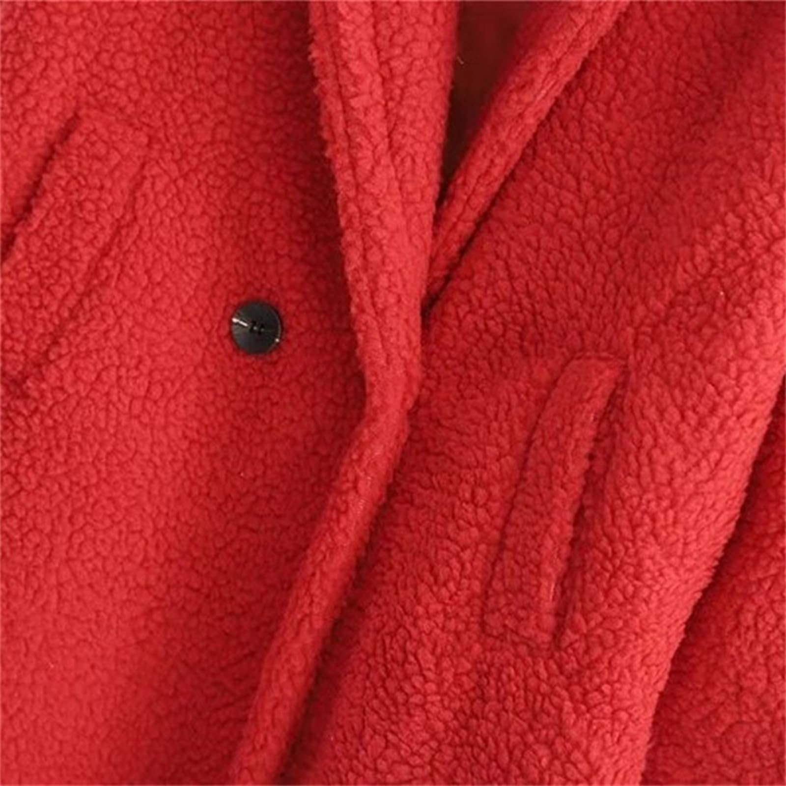 Damen Teddy - Teddyfleece Mantel Jacke Teddymantel Plüschmantel Teddyjacke Warme Strickjacke Trenchcoat Damen Lang Flauschig Oversized Cardigan