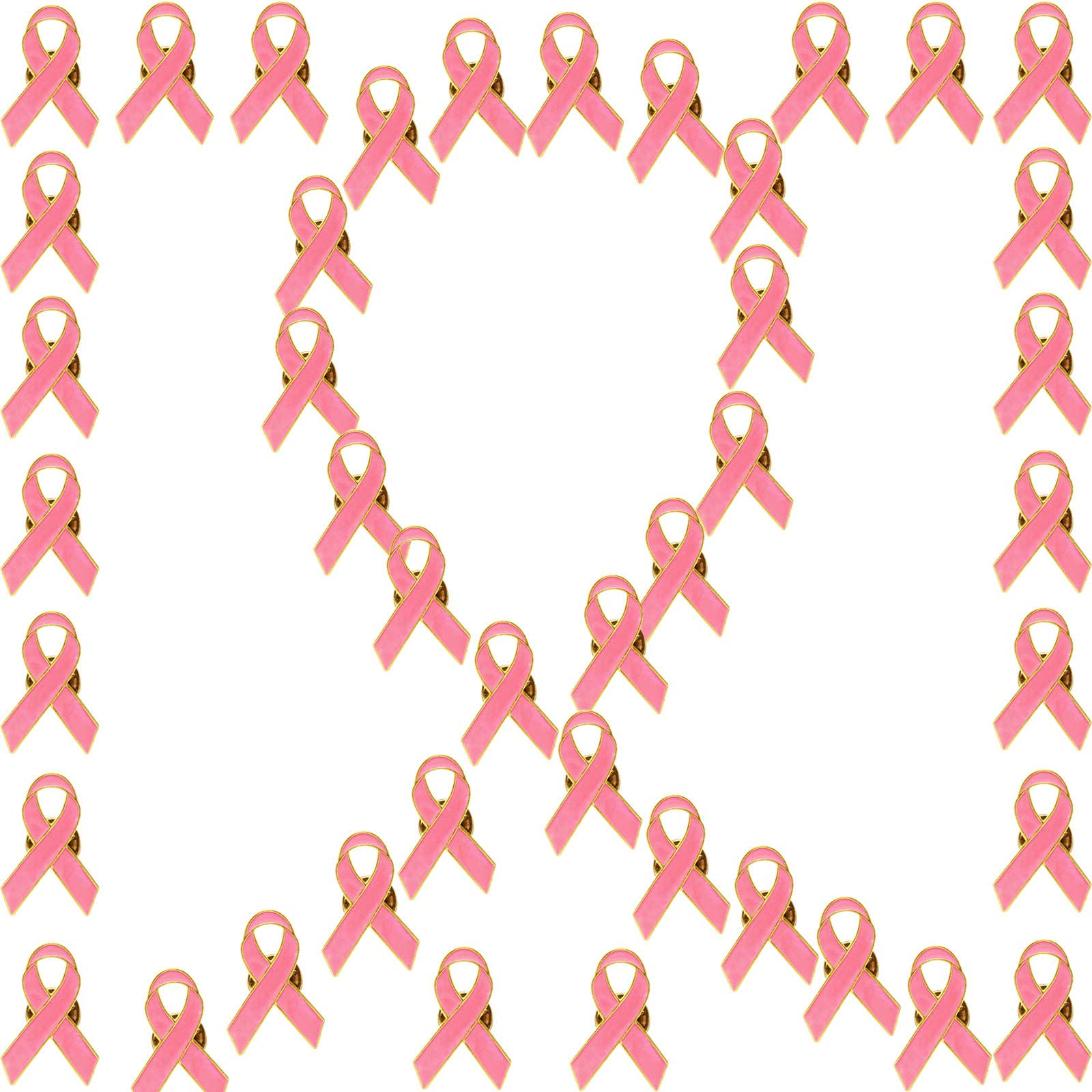 llxieymPink Ribbon Pins Breast Cancer Awareness Brooch Lapel Pin Buttons for Charity Recognition, Public Event, Fundraiser, Survivor Campaign - Pink - Medium