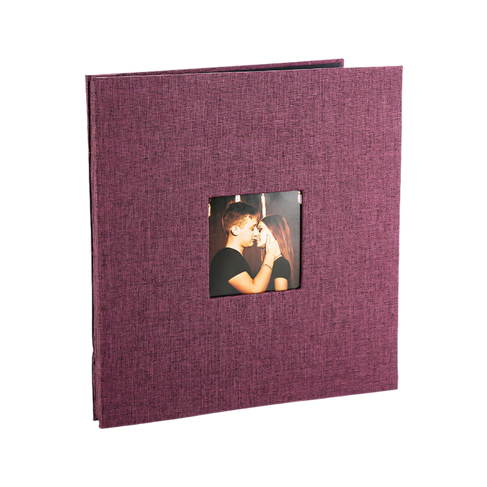 hogtnd Scrapbook Album with Linen Cover, Plastic Film and Self-Adhesive Photo for Shop Window to Capture Special Moments Self-Adhesive Scrapbook