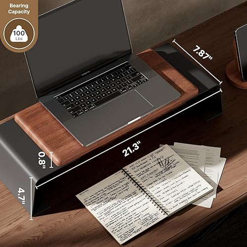 Miniatura 4 de Elevador de soporte para monitor, elevador plegable para monitor de computadora, soporte de computadora de longitud ajustable y cajón de