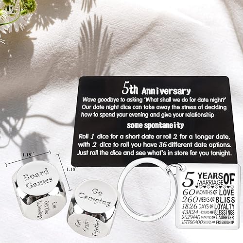 Miniatura 4 de 5 aniversario para él, 5 aniversario para pareja, 5 años de aniversario, 5 aniversario de boda, 5 años de aniversario para hombres, 5 aniversario