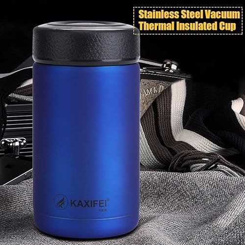 Miniatura 2 de Vaso térmico de acero inoxidable de 12.8 fl oz, con aislamiento térmico al vacío, botella de viaje, botella de café, taza de café, retención de