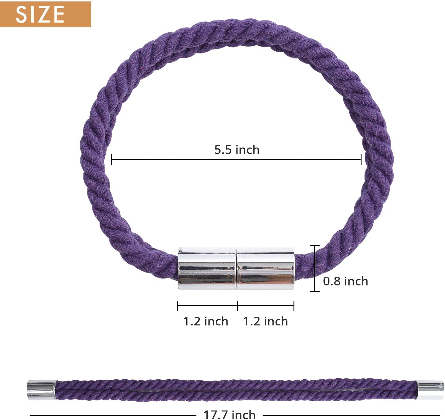 NICEEC 2 Pack Strong Magnetic Curtain Tiebacks Boho Home Decoration Drape Tie Backs Natural Cotton Handmade Double Rope Curtain Holdbacks for Thin or Thick Home & Office Window Drapery (Purple) image 5