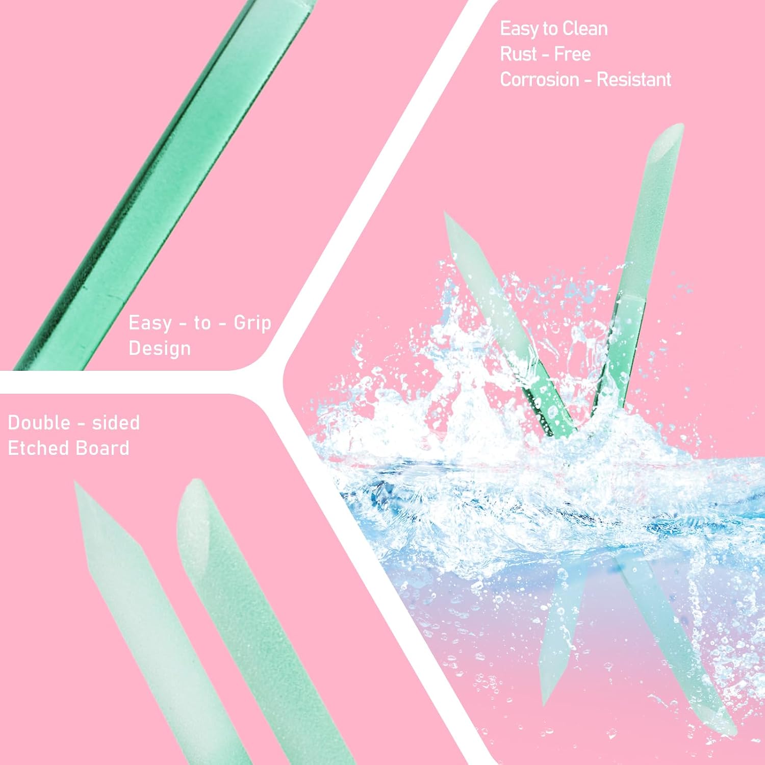 WOKOTO 4 PCs Glass Cuticle Pushers and 3 Pcs Glass Nail Files for Natural Nails Art Tools, Double Sided Crystal Glass Cuticle Stick and Nail Files Precision Manicure Pedicure Pusher Tools
