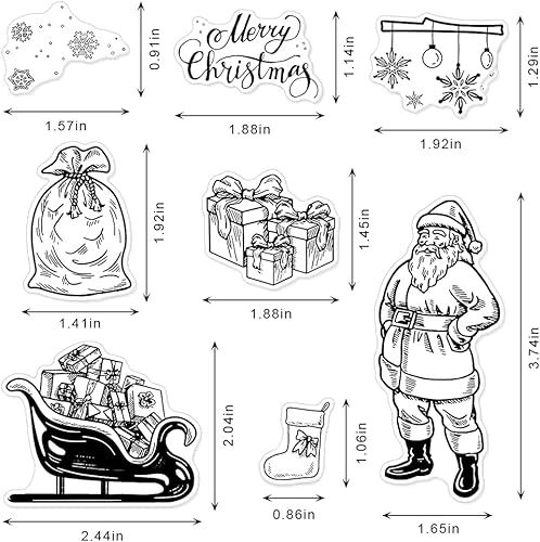 Vista 22 de Sellos transparentes cálidos y cálidos de Navidad para casa de muñeco de nieve para niños, sellos de goma transparente para decoración de tarjetas