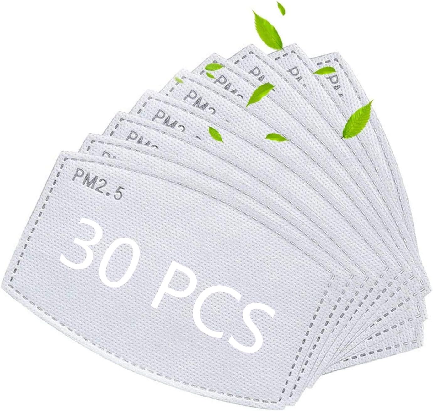 30 PCS Adult PM2.5 Activated Carbon Filter Insert 5 Layers Replaceable Anti Haze Filter Paper