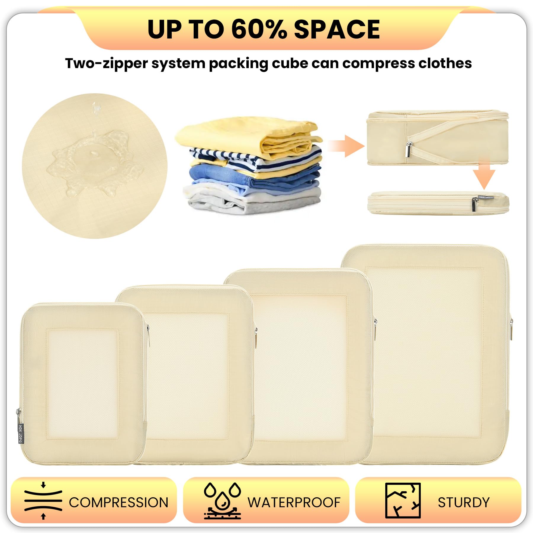6er-Set Kompressions-Verpackungswürfel für Koffer, komprimierbare Netz-Verpackungswürfel für Reisen, Damen, Reiseutensilien, mit Schuhbeutel und Kordelzugbeutel