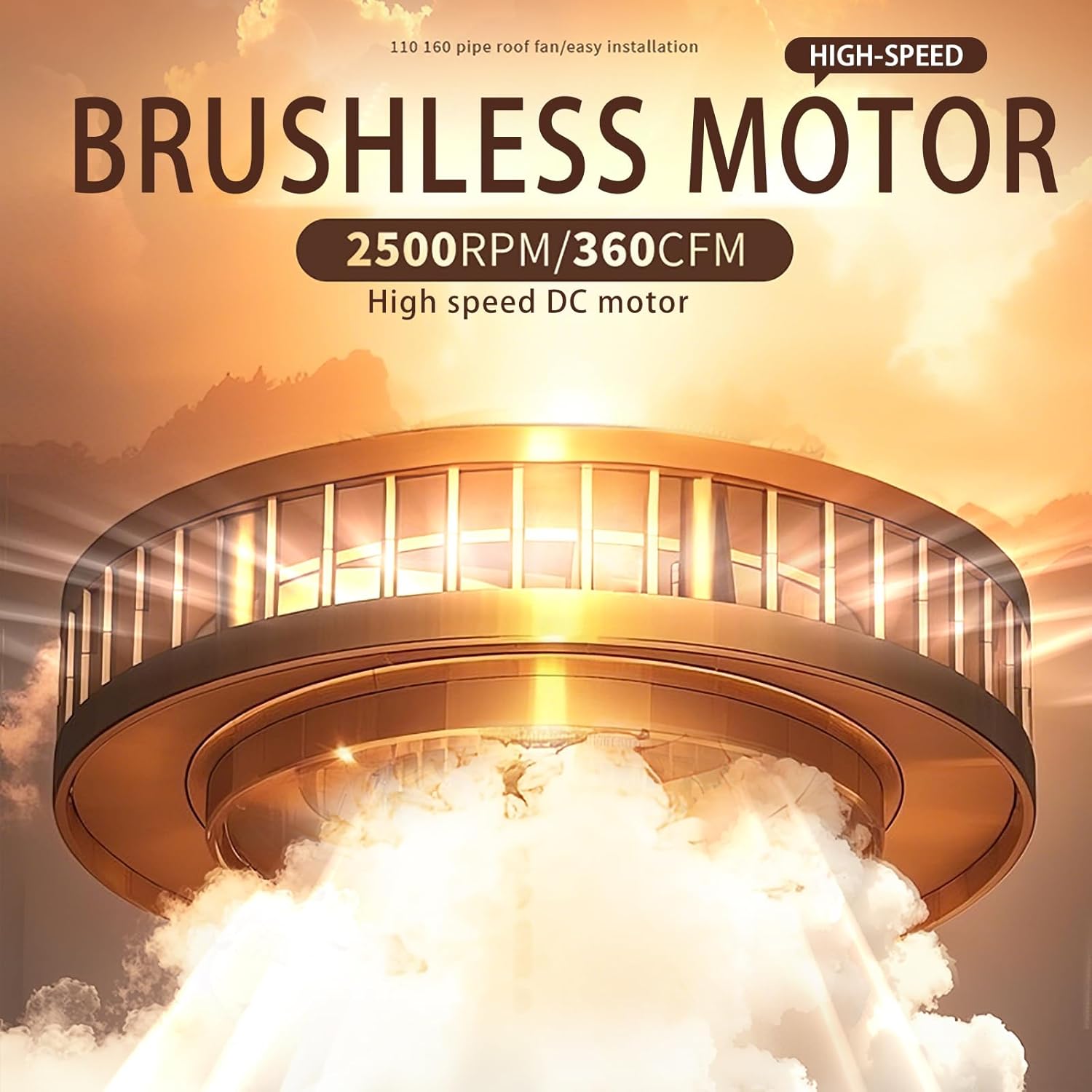 Solar Exhaust Fan with 20W Solar Panel, 12V DC Powered Ventilation Fan, 3.6W, 430 CFM Airflow, 2500 RPM, for Shed, Chicken Coop, Attic, Roof Vent