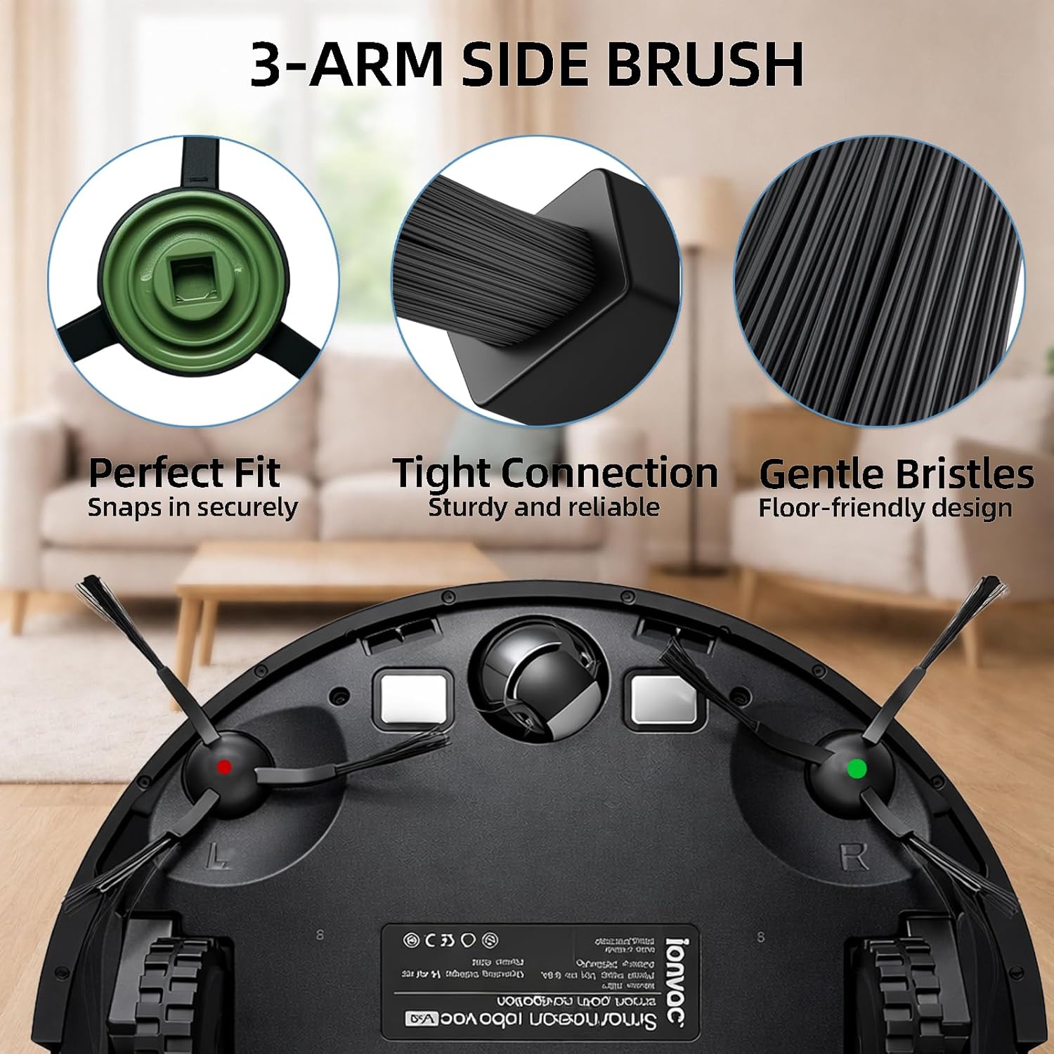 SmartClean V4 7997 Accessories for Ionvac SmartClean V4 Self Emptying Robot Vacuum Replacement Parts Kit, 2 Main Roller Brush, 6 Side Brushes, 6 Hepa Filters, 4 Dust Bags (18PCS)