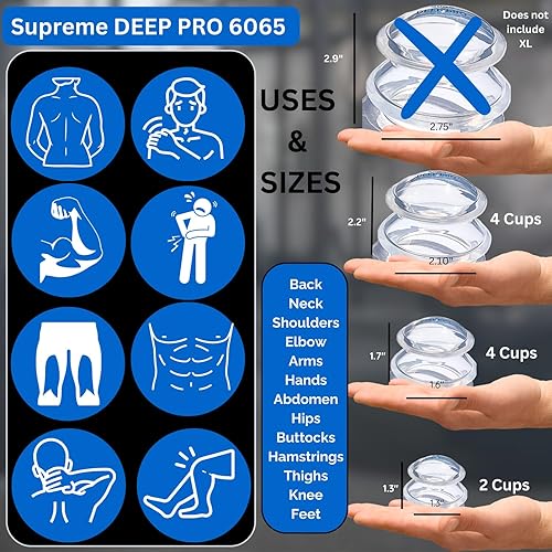 Miniatura 29 de Cupping Warehouse Advanced Supreme 2 x Large DEEP PRO 6065 - Juego de ventosas profesionales - Juego de ventosas miofasciales - Juego profesional
