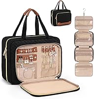 Vista 21 de Wedama Neceser para mujer, bolsa de viaje grande para cosméticos, bolsa de aseo colgante para baño, bolsa de maquillaje impermeable de PVC, bolsa