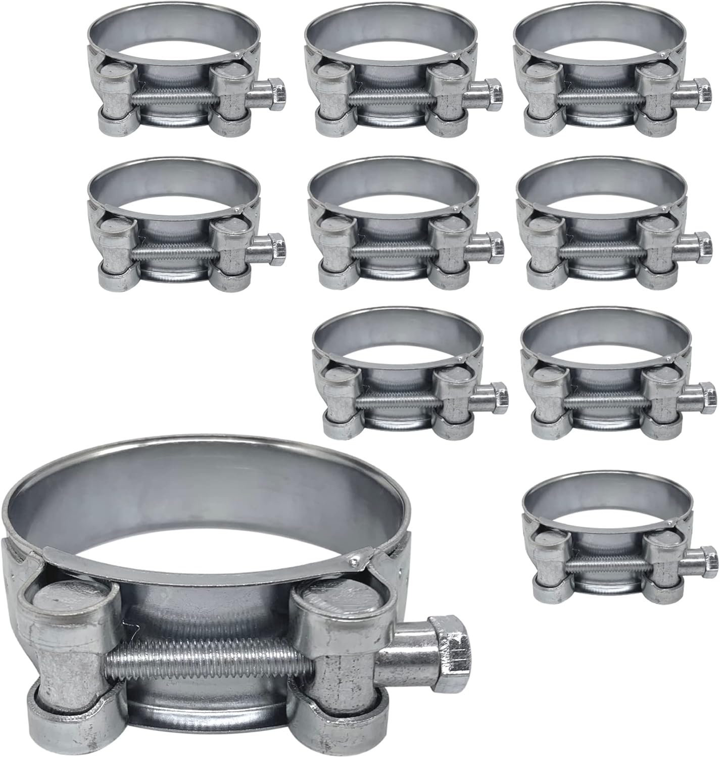 Clip Per Tubi Da 40mm - Confezione Da 10 Pezzi Con Viti E Tasselli - Grigio - Per Idraulica E Cablaggi - Foto 2